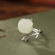 925 Sterling Silver Gold Rose Hetian Jade Happiness Ring 925 Sterling Silver Gold Rose Hetian Jade Happiness Ring