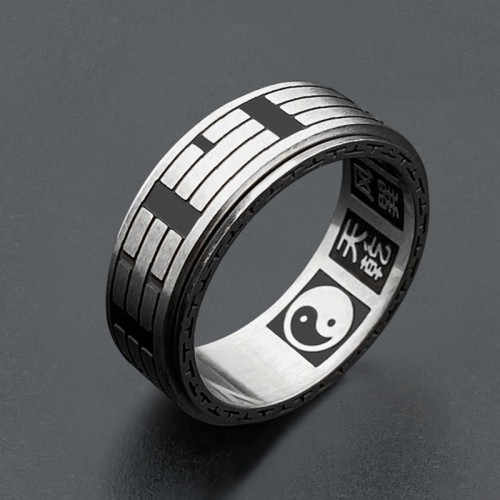 Bagua Yin Yang Titanium Steel Balance Ring Bagua Yin Yang Titanium Steel Balance Ring
