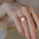 14K Gold-Plated Tridacna Stone Rose Flower Jade Blessing Ring 14K Gold-Plated Tridacna Stone Rose Flower Jade Blessing Ring