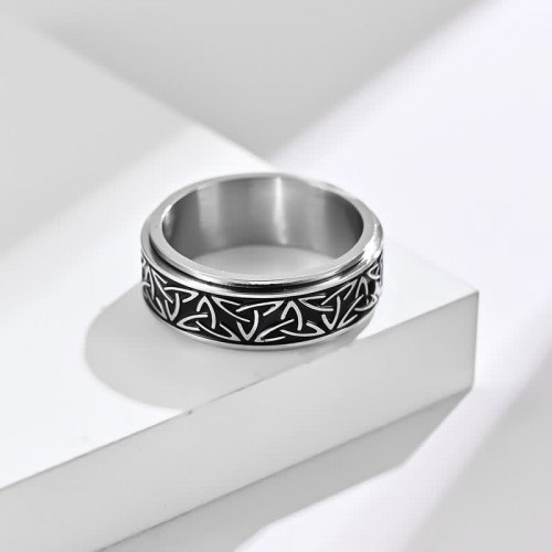 Triangle Knot Titanium Steel Calm Ring Triangle Knot Titanium Steel Calm Ring