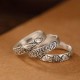 999 Sterling Silver Lotus Peony Enlightenment Ring