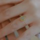 14K Gold Plated Round Jade Luck Ring