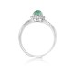 925 Sterling Silver Round Jade Luck Adjustable Ring