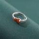 925 Silver Red Agate Gourd Coin Self-acceptance Ring 925 Silver Red Agate Gourd Coin Self-acceptance Ring