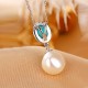925 Sterling Silver Pearl Turquoise Healing Necklace Set