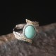 925 Silver Turquoise Feather Protection Ring 925 Silver Turquoise Feather Protection Ring
