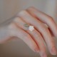 14K Gold-Plated Tridacna Stone Rose Flower Jade Blessing Ring 14K Gold-Plated Tridacna Stone Rose Flower Jade Blessing Ring