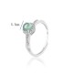 925 Sterling Silver Round Jade Luck Adjustable Ring