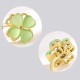 Cat's Eye Four Leaf Clover Zircon Ring