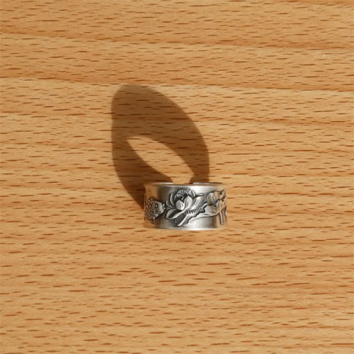 999 Silver Koi Fish Lotus Wealth Ring 999 Silver Koi Fish Lotus Wealth Ring