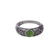 925 Silver Hetian Cyan Jade Harmony Ring
