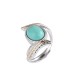 925 Silver Turquoise Feather Protection Ring 925 Silver Turquoise Feather Protection Ring
