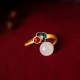 White Jade Auspicious Cloud Luck Ring