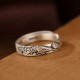 999 Sterling Silver Lotus Peony Enlightenment Ring