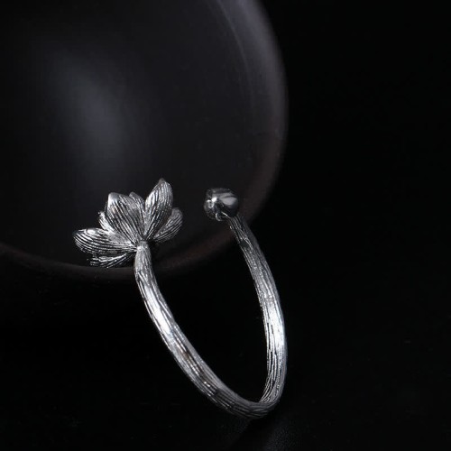 925 Sterling Silver Lotus Blessing Ring 925 Sterling Silver Lotus Blessing Ring