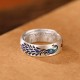 999 Silver Peacock Lotus Fortune Ring