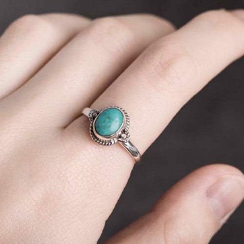 925 Sterling Silver Turquoise Love Ring