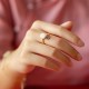 White Jade Auspicious Cloud Luck Ring
