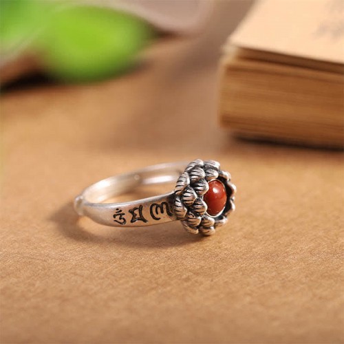  925 Sterling Silver Lotus Ring