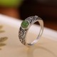 925 Silver Hetian Cyan Jade Harmony Ring