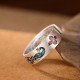 999 Silver Peacock Lotus Fortune Ring