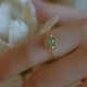 14K Gold Plated Round Jade Luck Ring