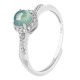 925 Sterling Silver Round Jade Luck Adjustable Ring