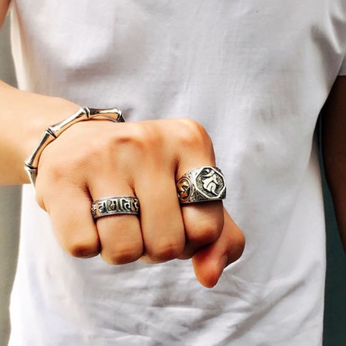 925 Silver Sanskrit Protection Adjustable Ring 925 Silver Sanskrit Protection Adjustable Ring