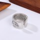 999 Silver Lotus Heart Sutra Protection Ring