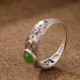 925 Silver Hetian Cyan Jade Harmony Ring