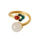 White Jade Auspicious Cloud Luck Ring