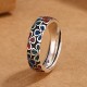 Colorful Plum Blossom Copper Healing Adjustable Ring Colorful Plum Blossom Copper Healing Adjustable Ring