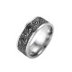 Vintage Wave Auspicious Clouds Titanium Steel Balance Ring Vintage Wave Auspicious Clouds Titanium Steel Balance Ring