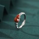 925 Silver Red Agate Gourd Coin Self-acceptance Ring 925 Silver Red Agate Gourd Coin Self-acceptance Ring
