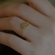 14K Gold Plated Round Jade Luck Ring