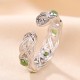 925 Sterling Silver Gold Braided Cyan Jade Ring