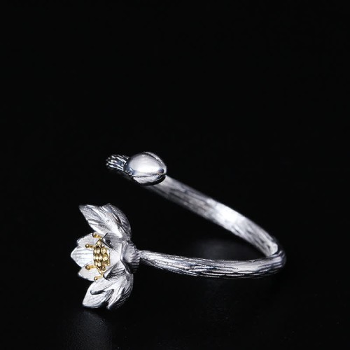 925 Sterling Silver Lotus Blessing Ring 925 Sterling Silver Lotus Blessing Ring