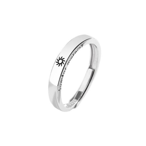 925 Silver Sun Moon Protection Couple Ring