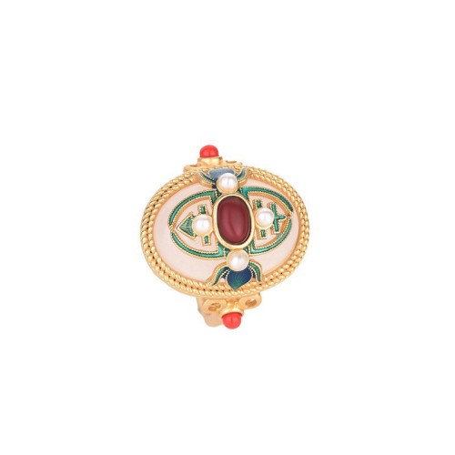 White Jade Red Agate Happiness Ring White Jade Red Agate Happiness Ring