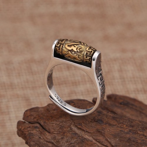 Tibetan Om Mani Padme Hum Rotatable Ring Tibetan Om Mani Padme Hum Rotatable Ring