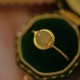 14K Gold Plated Round Jade Luck Ring