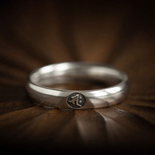 925 Sterling Silver Zodiac Buddha Blessing Couple Ring