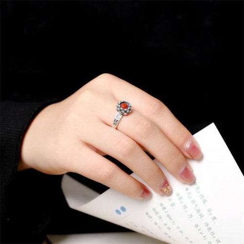  925 Sterling Silver Lotus Ring