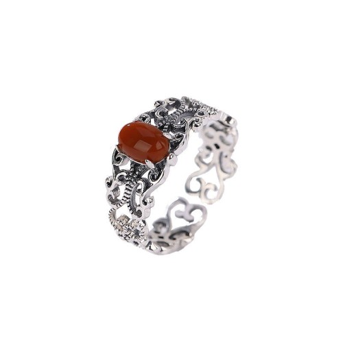 925 Silver Vintage Red Agate Calm Ring 925 Silver Vintage Red Agate Calm Ring