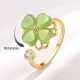 Cat's Eye Four Leaf Clover Zircon Ring