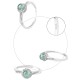 925 Sterling Silver Round Jade Luck Adjustable Ring