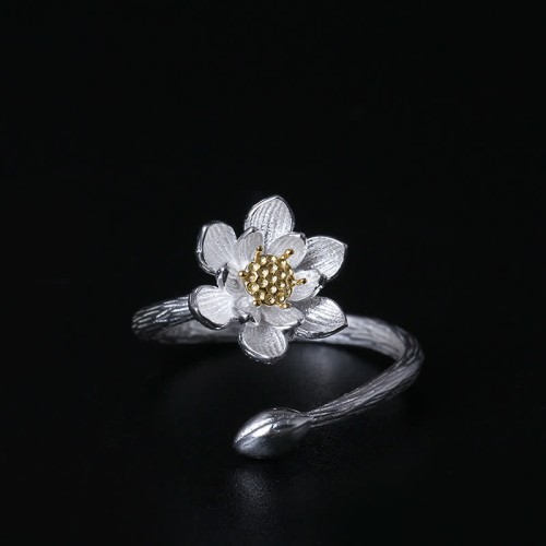 925 Sterling Silver Lotus Blessing Ring 925 Sterling Silver Lotus Blessing Ring