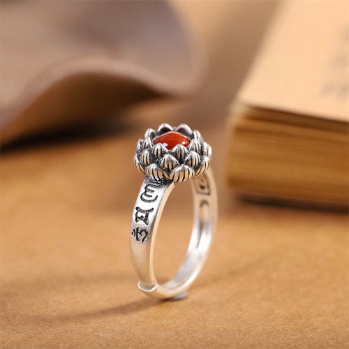  925 Sterling Silver Lotus Ring