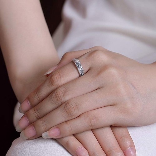 999 Sterling Silver Lotus Peony Enlightenment Ring