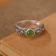 925 Silver Hetian Cyan Jade Harmony Ring